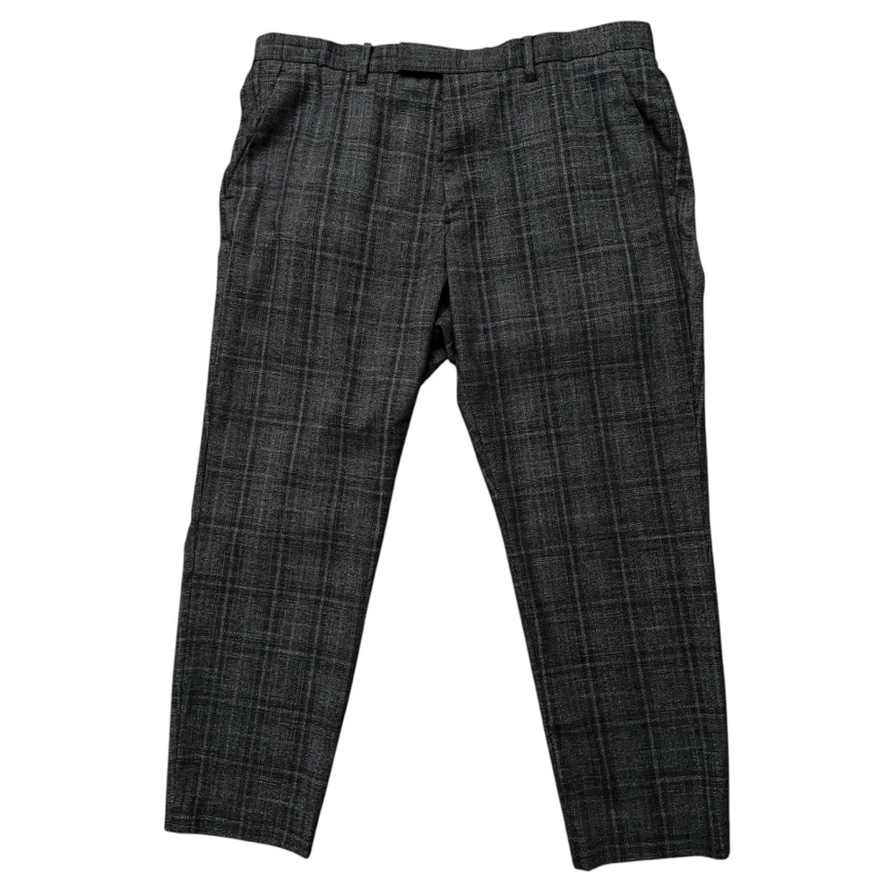 Allsaints Dress Pants Mens Size 36 Bennett Trouser Wool Blend Plaid Gray